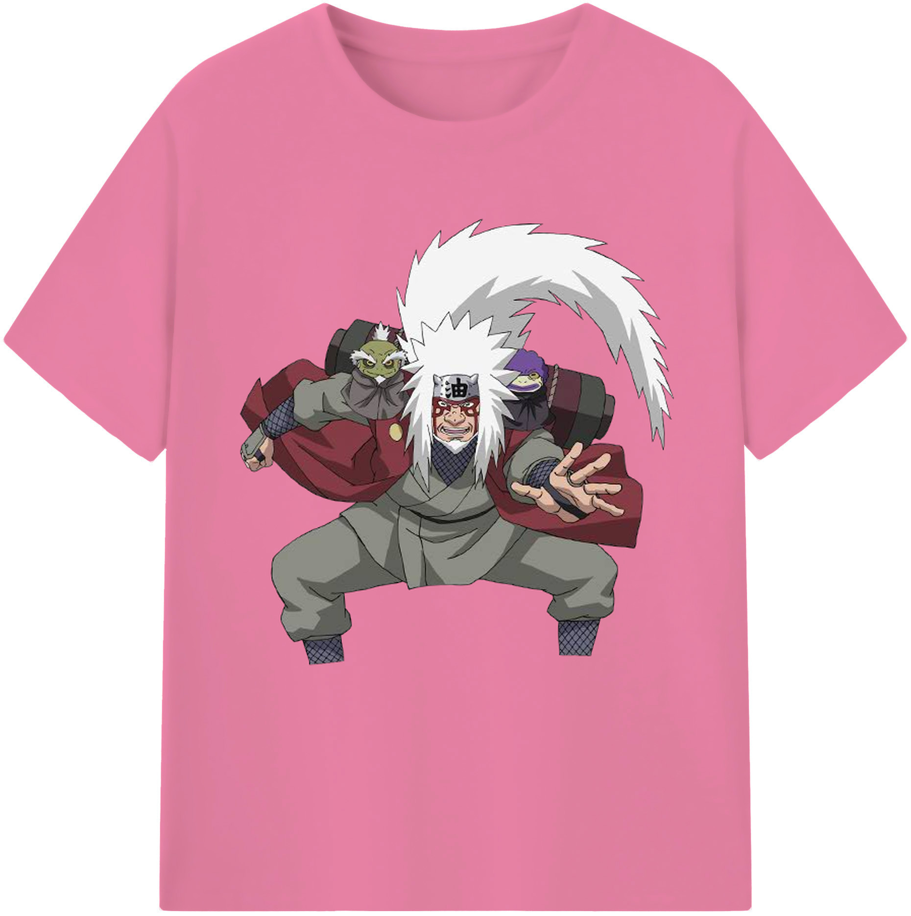 （画像用） NARUTO -ナルト- 自来也（じらいや） Jiraiya 綿100％半袖Tシャツ（フロントプリント）